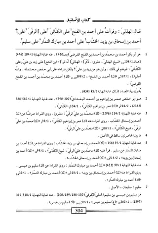 ‫س‬
ّ
‫ؤ‬
‫كتاب‬
‫الأمحاه‬
‫ملشاممنيض[ارفي‬
‫أحمل‬
‫بن‬
‫إمحاق‬
‫بن‬
‫يريد‬
‫الخشاب‬
‫على‬
‫أحمد‬
‫بن‬
‫مبارك‬
‫ار‬‫م‬‫الت‬
‫على‬
‫سليم‬
.
1
‫ه‬
‫وأبوبكر‬
‫أحمد‬
‫بن‬
‫محمد‬
‫بن‬
‫أحمد‬
‫بن‬
‫الفتح‬
‫القرصي‬
4‫ق‬0‫(اعاو‬
)
.
‫عنه‬
‫غاية‬
‫النهاية‬
104/1
(
476
)
‫زهناك‬
3-2‫لمجهل‬
‫؛‬‫ا‬
‫شيخ‬
،‫الهذلي‬
‫مقرئ‬
•
‫دم‬
=‫ت‬
]‫الهذلي‬
‫أنه‬
‫قرأ‬
=[
‫ابن‬
٤^١
‫على‬
‫زيد‬
‫بن‬
‫علي‬
‫وعلى‬
‫الكئاني؛‬
‫فوهم‬
‫في‬
‫ذلك‬
•
‫أين‬‫و‬
‫هومن‬
‫زيد‬
‫بن‬
‫علي‬
‫؟‬
‫ولكن‬
‫اءته‬‫ر‬‫ق‬
‫على‬
‫أبي‬
‫حفص‬
‫محتملة‬
.
‫والذ‬
،‫آ‬،،‫أعلم‬
587/1
‫إ‬‫و‬
)‫ار(ك‬
‫أحمد‬
‫ين‬
‫؛‬،‫المح‬
،
99/2
2‫قو‬
2‫إ‬
)‫را(ك‬
‫أحمد‬
‫بن‬
‫محمد‬
‫بن‬
‫أحمد‬
‫بن‬
‫الفتح‬
»‫الفرصي‬
.
‫َن؛هذا‬‫ر‬‫ما‬
‫الصدئكذك<ةالهاة‬
95/1
)4‫ق‬4‫ر‬
.
2
‫ه‬
‫وأبوحفص‬
‫عمر‬
‫بن‬
‫إبراهم‬
‫بن‬
‫أحمد‬
‫البغدادي‬
(
300
-
390
)
.
‫عنه‬
‫غاية‬
‫النه‬
‫ة‬‫ي‬‫ا‬—
587/1
-
588
(
2382
)
،
»ّ‫ي‬‫ءمر؛نإ؛راماممت‬
،
04/1
»‫اني‬‫ت‬‫الك‬‫ا‬‫ا‬2‫أ‬
.
3
‫ع‬
‫ه‬‫ن‬
‫غاية‬
‫النهاية‬
214/2
(
3296
)
)‫را(ك‬
‫محمد‬
‫بن‬
‫عر‬
‫الرئي‬
‫ت‬
.‫مقرئ‬
‫روى‬
‫القراءة‬
‫عرصا‬
‫عن‬
)‫(ك‬
‫أحمد‬
‫بن‬
‫إسحاق‬
‫الخناب‬
•
‫روى‬
‫اءة‬‫ر‬‫الق‬
‫عنه‬
)‫(ك‬
‫عمر‬
‫ين‬
‫إبراهم‬
،‫ا‬‫ز‬‫ا‬‫ت‬‫الك‬
،
39/1
‫و‬
)‫رر(ك‬
‫محمد‬
‫بن‬
‫عر‬
،‫الرز‬
‫شخ‬
»‫انى‬‫ت‬‫ك‬3‫ا‬
،
87/1
‫يل‬
)‫رررك‬
‫محمد‬
‫بن‬
‫علي‬
ُ‫ا‬‫ارز‬
•
4
‫م‬
‫ا‬
‫بن‬
‫الحاصربن‬
‫ماقهل‬
‫في‬
.‫الأصل‬
5
‫ع‬
‫نه‬
‫غاية‬
‫النهاية‬
39/1
(
158
)
)‫رررك‬
‫أحمد‬
‫بن‬
‫إسحاق‬
‫بن‬
‫يزيد‬
‫الخشاب‬
I
‫روى‬
‫القراءة‬
‫عن‬
)‫(ك‬
‫أحمد‬
‫بن‬
‫مارك‬
‫ار‬‫ن‬‫الت‬
‫عن‬
‫ّليم‬
•
‫أ‬‫ر‬‫ف‬
‫علته‬
،‫رك‬
‫محمل‬
‫بن‬
‫علي‬
،‫الرز‬
‫شخ‬
،‫ا‬‫ز‬‫ا‬‫ت‬‫الك‬
،
99/1
‫إ‬‫ه‬
)‫رر(ك‬
‫أحمد‬
‫بن‬
‫إسحاق‬
‫بن‬
>،‫يزيد‬
،
4/2
)‫و_ورررك‬2‫أ‬
‫أحمد‬
‫بن‬
‫إسحاق‬
‫امحابء‬
.
6
‫ع‬
‫نه‬
‫غاية‬
‫النهاية‬
99/1
(
453
)
)‫رر(ك‬
‫أحمد‬
‫بن‬
‫مبارك‬
‫التمار‬
I
‫روى‬
‫القراءة‬
‫عن‬
)‫(ك‬
‫سليم‬
‫بن‬
‫عيسى‬
.
‫روى‬
‫القراءة‬
‫عنه‬
)‫(ك‬
‫أحمد‬
‫بن‬
‫إسحاق‬
‫بن‬
‫ا؛‬‫د‬‫يزي‬
،
‫إ‬2‫ةلت‬/‫ل‬
)‫رررك‬
‫أحمد‬
‫ين‬
‫مبارك‬
،‫التمارا‬
،
39/1
‫ِو‬‫ه‬
)‫«(ك‬
‫أحمد‬
‫بن‬
‫مبارك‬
))‫المار‬
.
7
‫س‬
‫ليم‬
،‫سليمان‬
‫الأصل‬
.
‫هو‬
‫مليم‬
‫بن‬
‫عيس‬
‫بن‬
‫مليم‬
‫الحنفي‬
‫الكوفي‬
(
130
-
200/189/188
)
.
‫عنه‬
‫غاية‬
‫النه‬
‫اية‬
318/1
-
319
(
1397
)
،
51‫لمحقثم‬
^‫؛ررع‬
‫سليم‬
‫بن‬
‫ءتسىاآ‬
،
‫أ‬4-31‫لموو‬
)‫اررك‬
‫مليم‬
‫بن‬
®‫عيسى‬
•
———=—=
304
=^=^=—
 