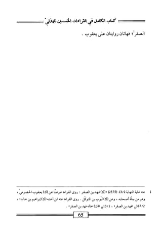 ُ‫ص‬‫حمابلأمحشرسءمحاص‬
‫الصقر‬
‫؛‬
‫فهاتان‬
‫روايتان‬
‫على‬
‫يعقوب‬
.
1
‫ع‬
‫نه‬
‫غاية‬
‫النهاية‬
1‫ق‬/2
‫ر‬
2575
)
)‫رر(ك‬
‫فهد‬
‫بن‬
‫الصفر‬
I
‫روى‬
ْ‫ء‬‫القرا‬
‫عرصا‬
‫عن‬
)‫(ك‬
‫يعقوب‬
‫الحضرمي‬
‫وهومن‬
‫حنة‬
،‫أصحابه‬
‫وعن‬
)‫(ك‬
‫أيوب‬
‫بن‬
.‫التوكل‬
‫روى‬
‫القراءه‬
‫عنه‬
‫ابن‬
‫أخته‬
)‫(ك‬
‫إبراهيم‬
‫بن‬
‫خالدء‬
87/2
‫إ‬2‫ق‬
‫ررفهد‬
‫بن‬
،‫العفر؛‬
،
2‫و‬1‫ق‬/‫ل‬
)‫ار(ك‬
‫خاله‬
‫فهد‬
‫بن‬
>‫العقر؛‬
.
65
 