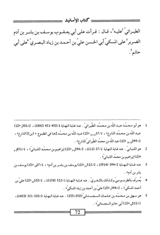 ‫كتاب‬
‫اتياو‬،‫الآ‬
‫ق‬
‫ال‬
'■
‫قرأت‬
‫على‬
‫أي‬
‫بمئوب‬
‫يوث‬
‫بن‬
‫بم‬
‫بن‬
‫آدم‬
‫الضرير‬
‫على‬
‫المكي‬
‫أبي‬
‫الحز‬
‫علي‬
‫بن‬
‫أحمد‬
‫بن‬
‫زياد‬
‫المري‬
‫مملى‬
‫ر‬
.ً‫م‬‫حات‬
1
‫ه‬
‫وأبوسند‬
‫ب‬
‫الله‬
‫ين‬
‫يحني‬
.‫اللمراش‬
‫عني‬
ّ
‫الهايت‬
450/1
451
(
1882
)
،
01/2
‫هم‬
)‫اا(ك‬
‫عبد‬
‫الله‬
‫بن‬
‫محمد‬
،
27/1
‫إ‬2_‫إإ‬
)‫ار(ك‬
‫عبد‬
‫الله‬
‫بن‬
‫محمد‬
‫[هنا‬
‫محي‬
‫المطبؤع‬
‫ا‬
])‫(بن‬
١٠٥٧١
^
٠٤
>
،
99/2
‫ةوإ_غإ‬
)‫رر(ك‬
‫عيد‬
‫الله‬
‫بن‬
‫محمد‬
‫الطيرائي‬
٤١١^١^١
.
2
‫ه‬
.‫واللباني‬
‫محهسالهاية‬
27/1
،)‫لل‬1‫ل‬
»ّ‫ي‬‫ْساواكات‬‫ن‬‫بج؛‬
،
‫ي‬5‫ل‬/‫ل‬
>،‫ك)إ؛رام؛نمحمداساني‬
.
3
‫حم‬
‫ه‬
‫غاية‬
‫المه‬
‫اة‬‫س‬
394/2
،»‫سبنضبنآدم‬
‫شاا(كروث؛ن‬7/‫ل‬
»‫يشربنآدم‬
.
4
^
ّ‫ى‬‫^رسمسوكوسإنمر‬
.
‫محهغايةاله‬
‫اة‬
522/1
‫ا‬
2158
)
،
320/1
‫ولرا(ك)ءليبن‬
‫أحمد‬
»‫الكي‬
،
5394/2
)‫«(ك‬
‫علي‬
‫بن‬
‫أحمد‬
‫ين‬
‫واد‬
»‫ادكي‬
.
5
‫ه‬
‫وسهل‬
‫بن‬
‫محني‬
‫بن‬
‫عثمان‬
(ّ‫ي‬‫السجمظن‬
255/250
)
.
،‫ض‬‫ع‬
‫غاية‬
‫الهاية‬
320/1
-
321
(
1403
،)
02‫أ‬‫ح‬‫■لمثم‬
)‫رر(ك‬
‫أبي‬
‫حاتم‬
‫السجستانياا‬
.
==—
72
=——=^‫ء‬
 