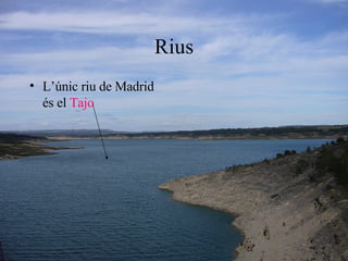 Rius L’únic riu de Madrid és el  Tajo 