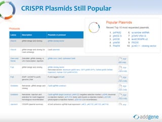 CRISPR Plasmids Still Popular
 