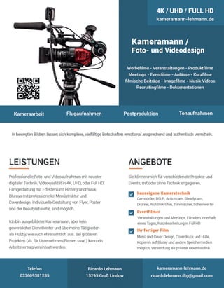 Kameramann / Foto- und Videodesign für Berlin / Brandenburg