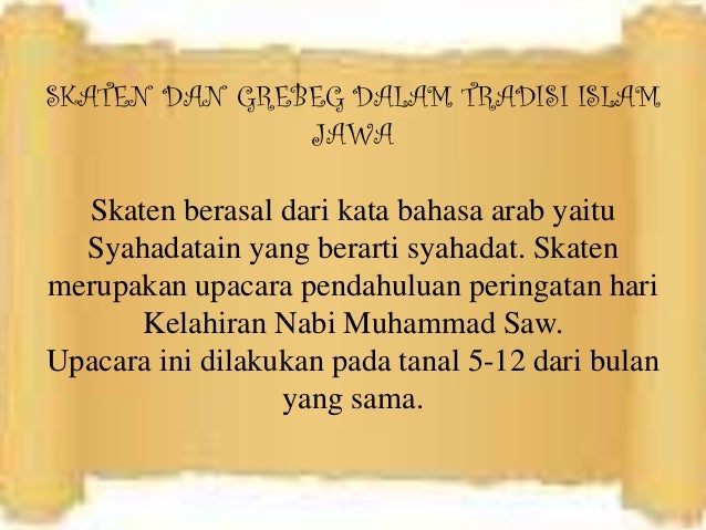 Sejarat Tradisi Islam Jawa