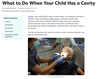 What to Do When Your Child Has a Cavity