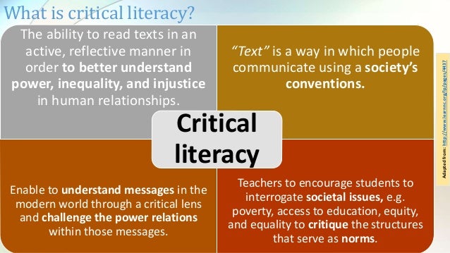 what is the relationship between critical literacy and education