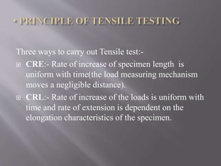 Tensile testing of textile materials | PPTX