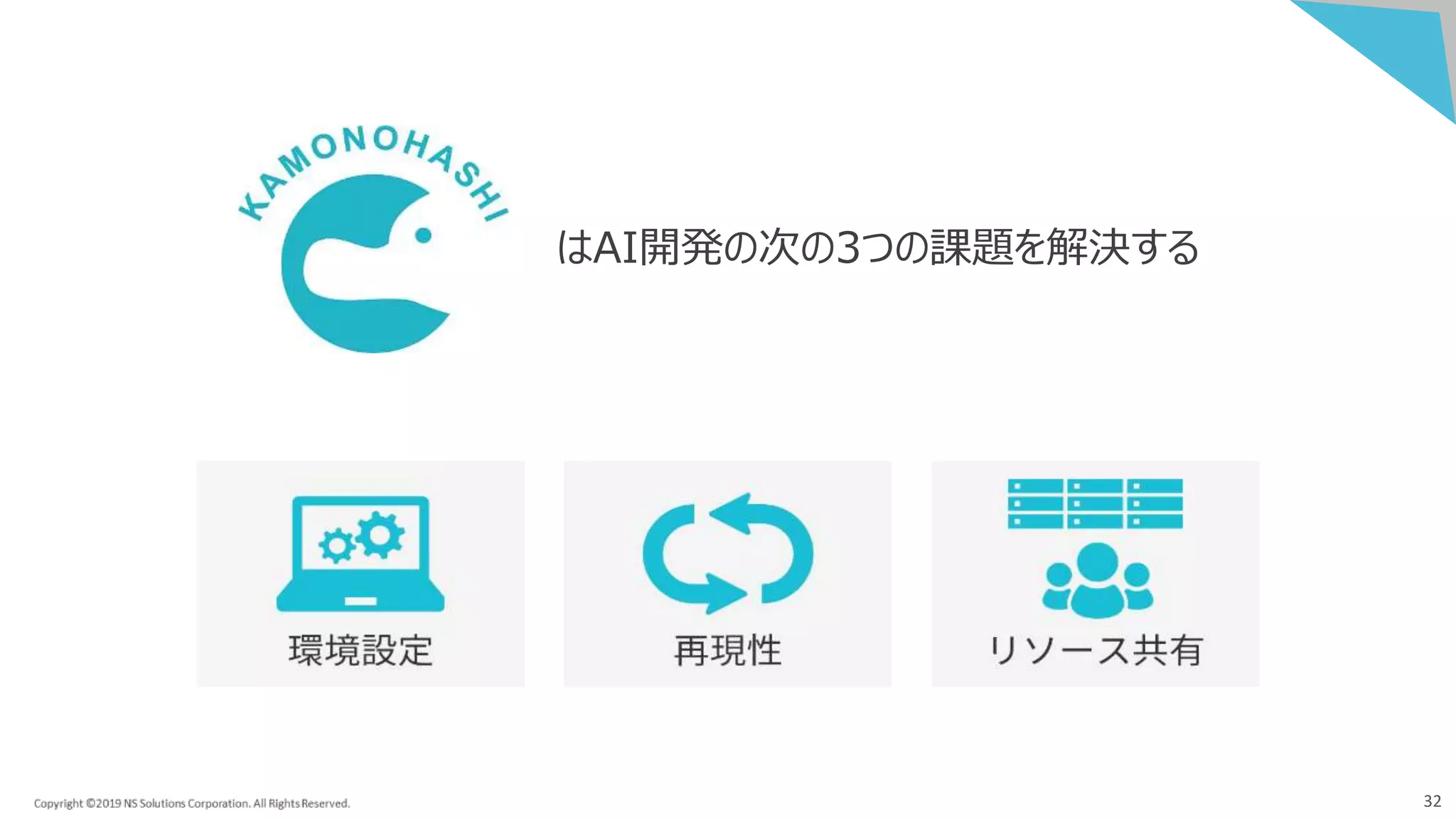 32
はAI開発の次の3つの課題を解決する
 