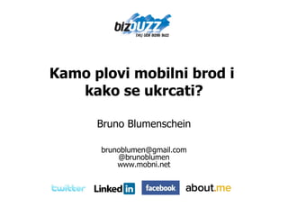 Kamo plovi mobilni brod i  kako se ukrcati? Bruno Blumenschein [email_address] @brunoblumen www.mobni.net 