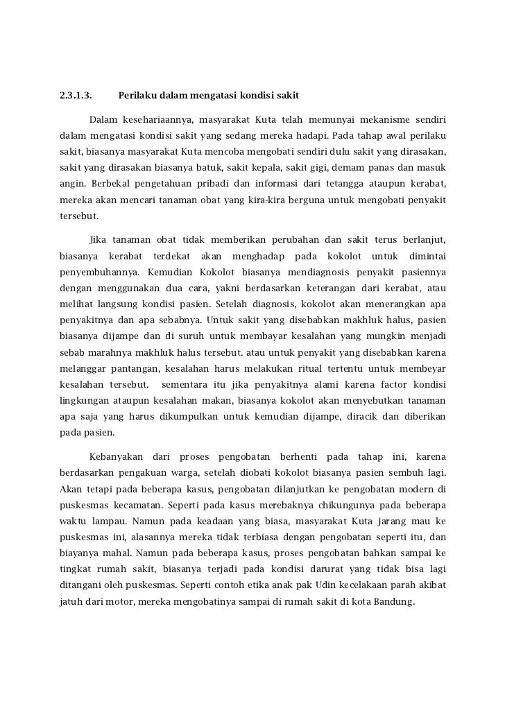 Kampung kuta dalam teropong antropologi kesehatan