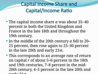 The Capital-Labor Income Split and Economic Dynamics in the 21st ...