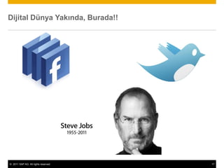 © 2011 SAP AG. All rights reserved. 17
Dijital Dünya Yakında, Burada!!
 