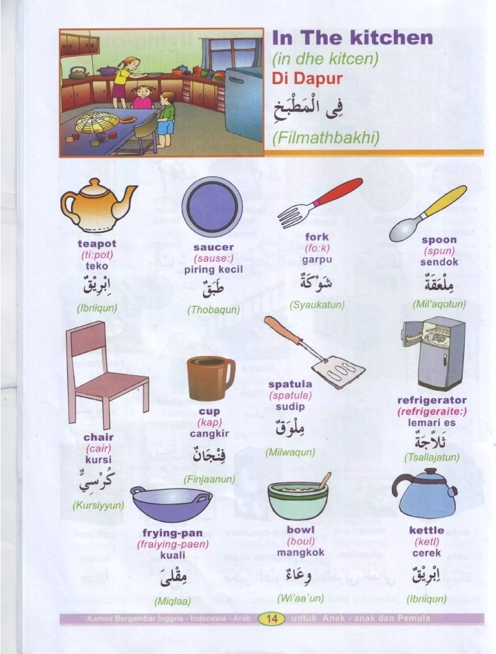 Kamus Bergambar Bahasa Indonesia Bahasa Inggris Bahasa Arab