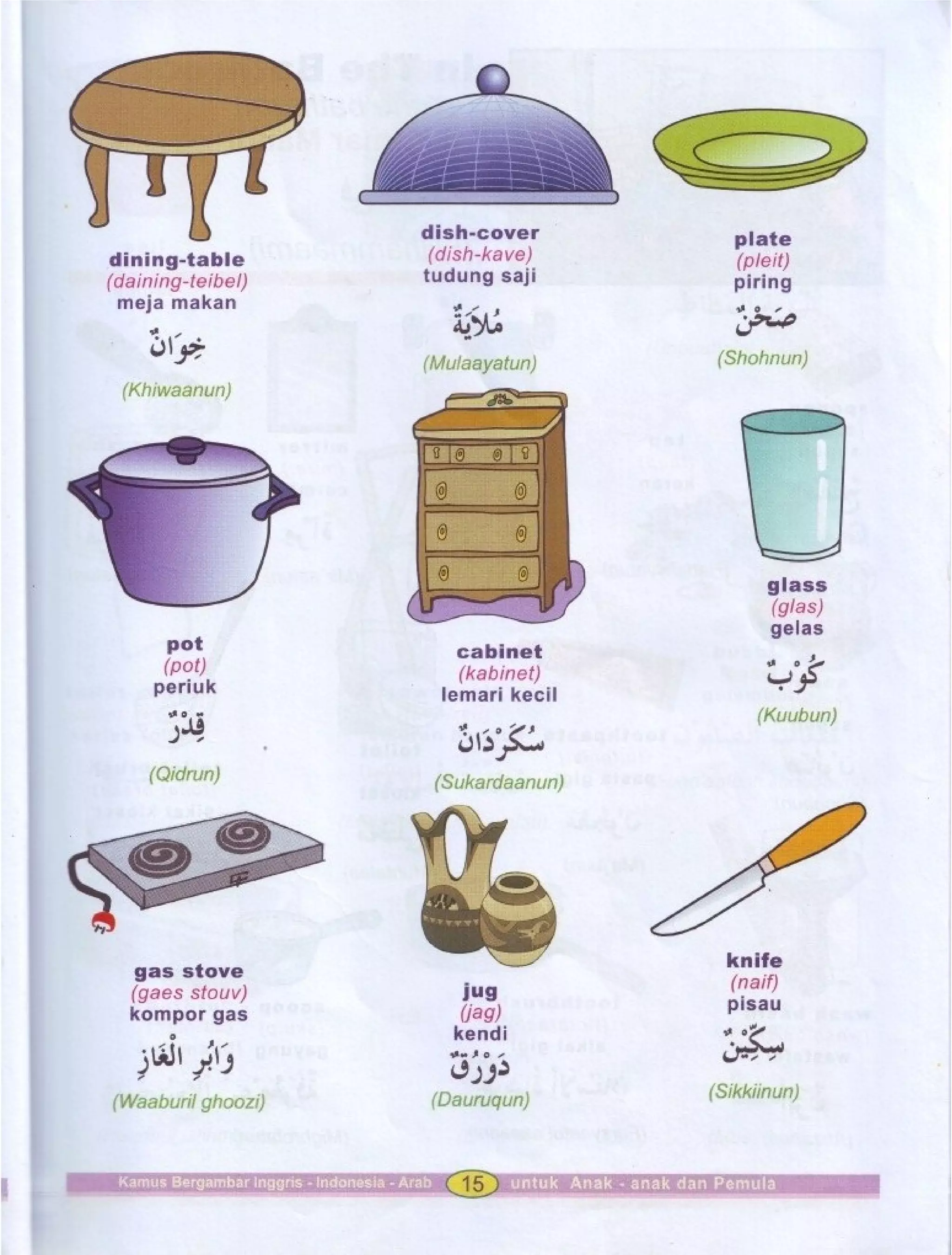 Kamus Bergambar Bahasa Indonesia Bahasa Inggris Bahasa Arab