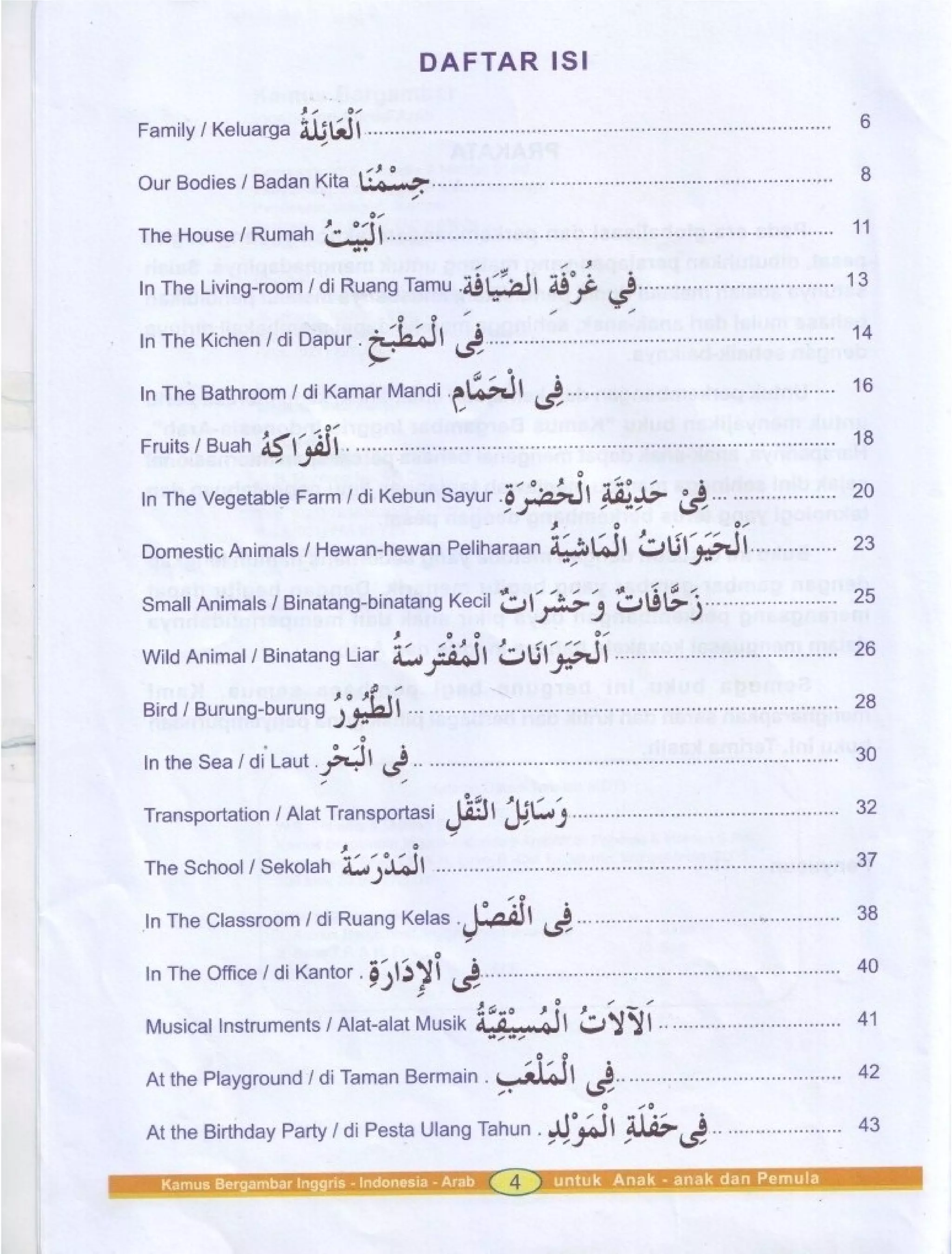 Kamus Bergambar Bahasa Indonesia Bahasa Inggris Bahasa Arab