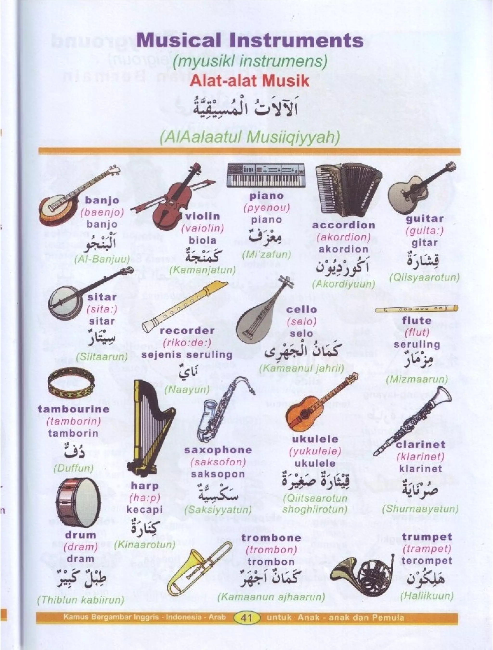 Kamus Bergambar Bahasa Indonesia Bahasa Inggris Bahasa Arab