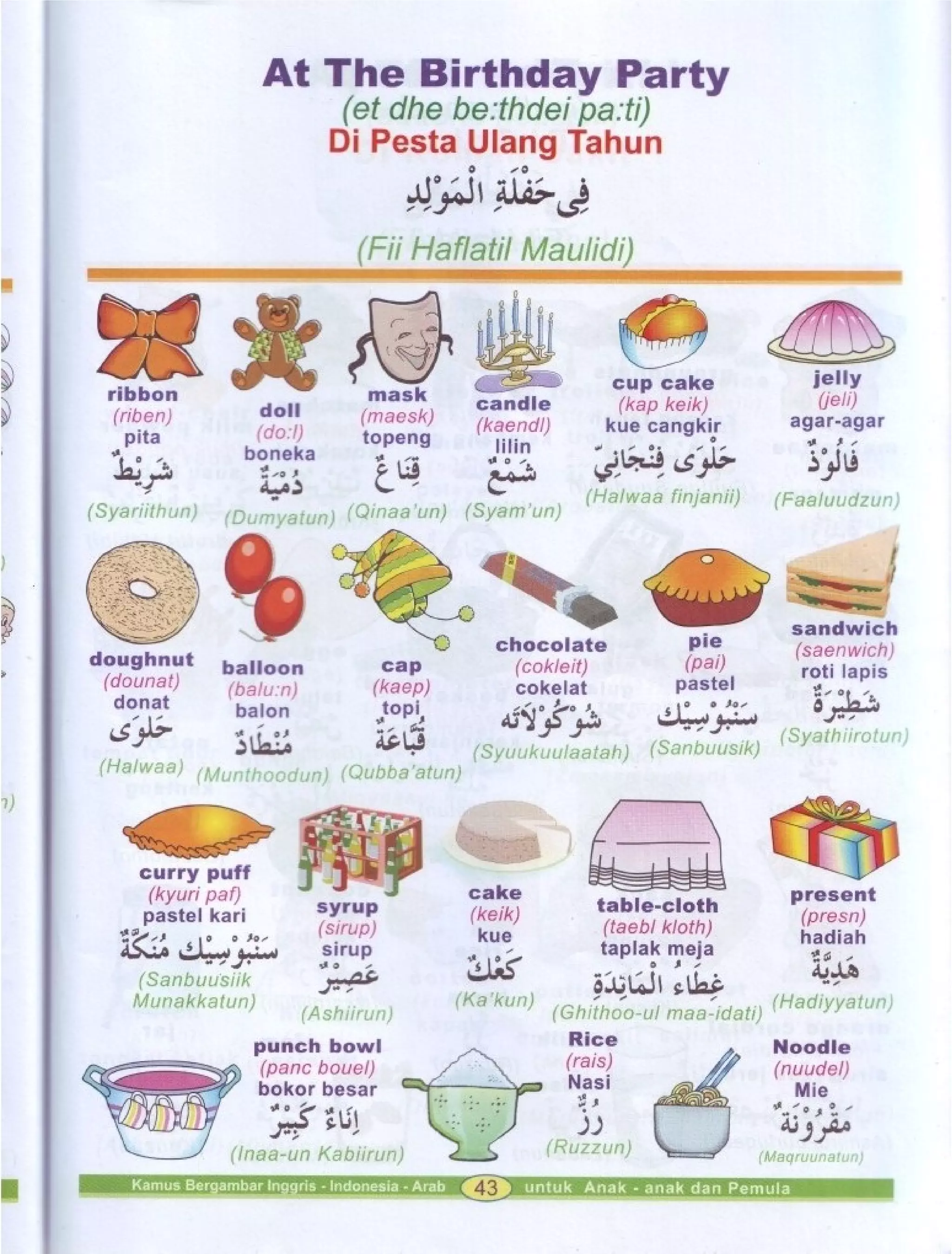 Kamus Bergambar Bahasa Indonesia Bahasa Inggris Bahasa Arab