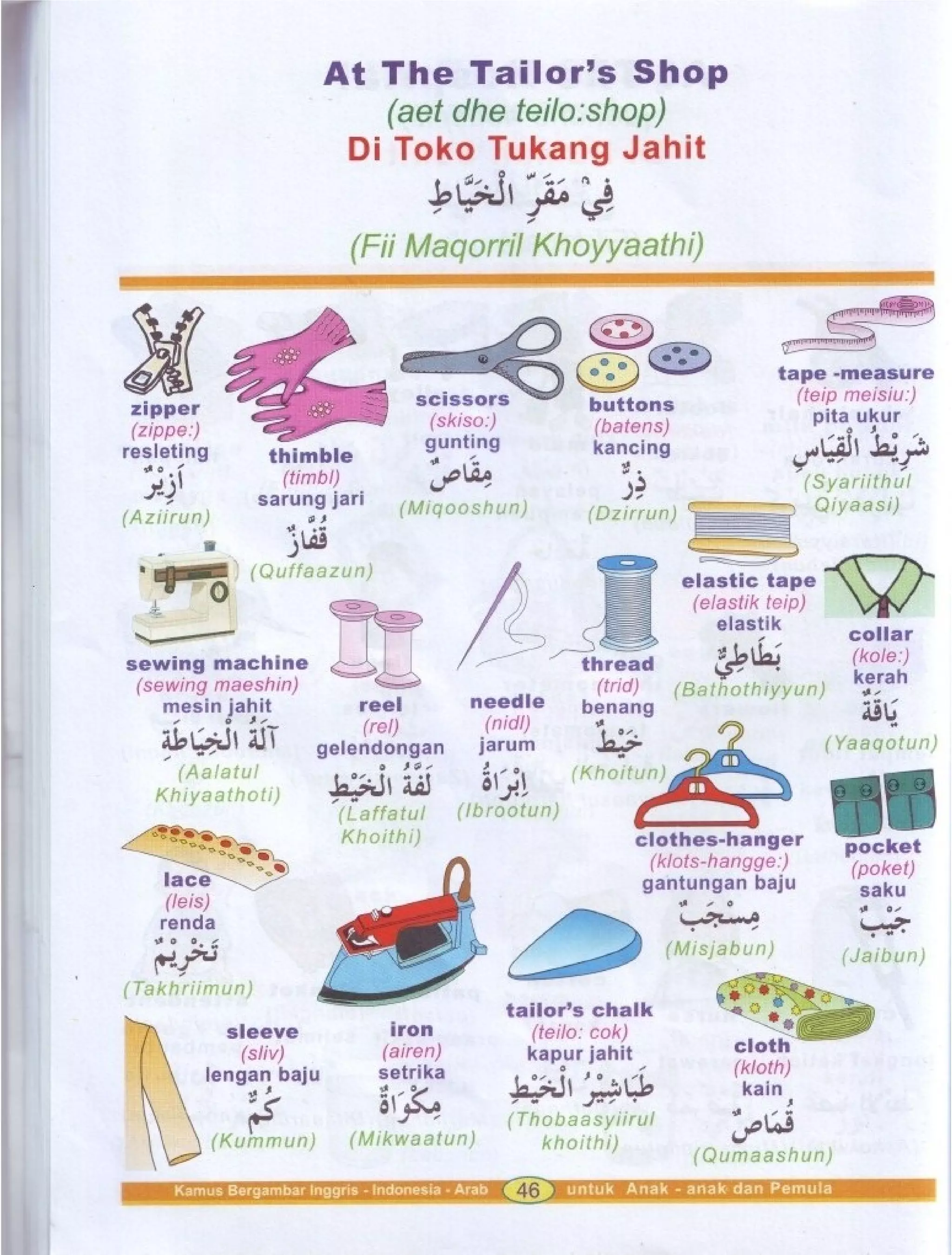 Kamus Bergambar Bahasa Indonesia Bahasa Inggris Bahasa Arab