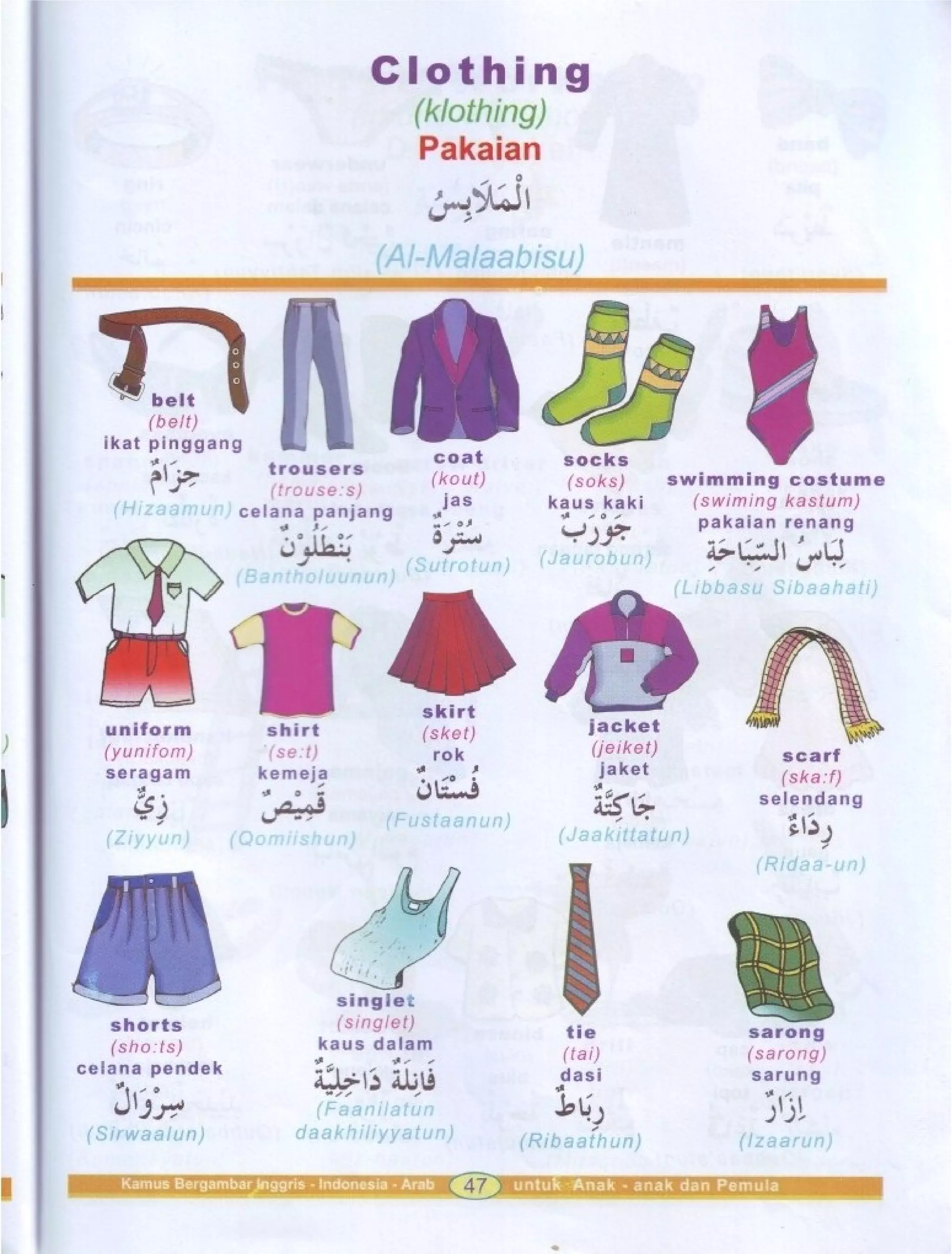 Kamus Bergambar Bahasa Indonesia Bahasa Inggris Bahasa Arab