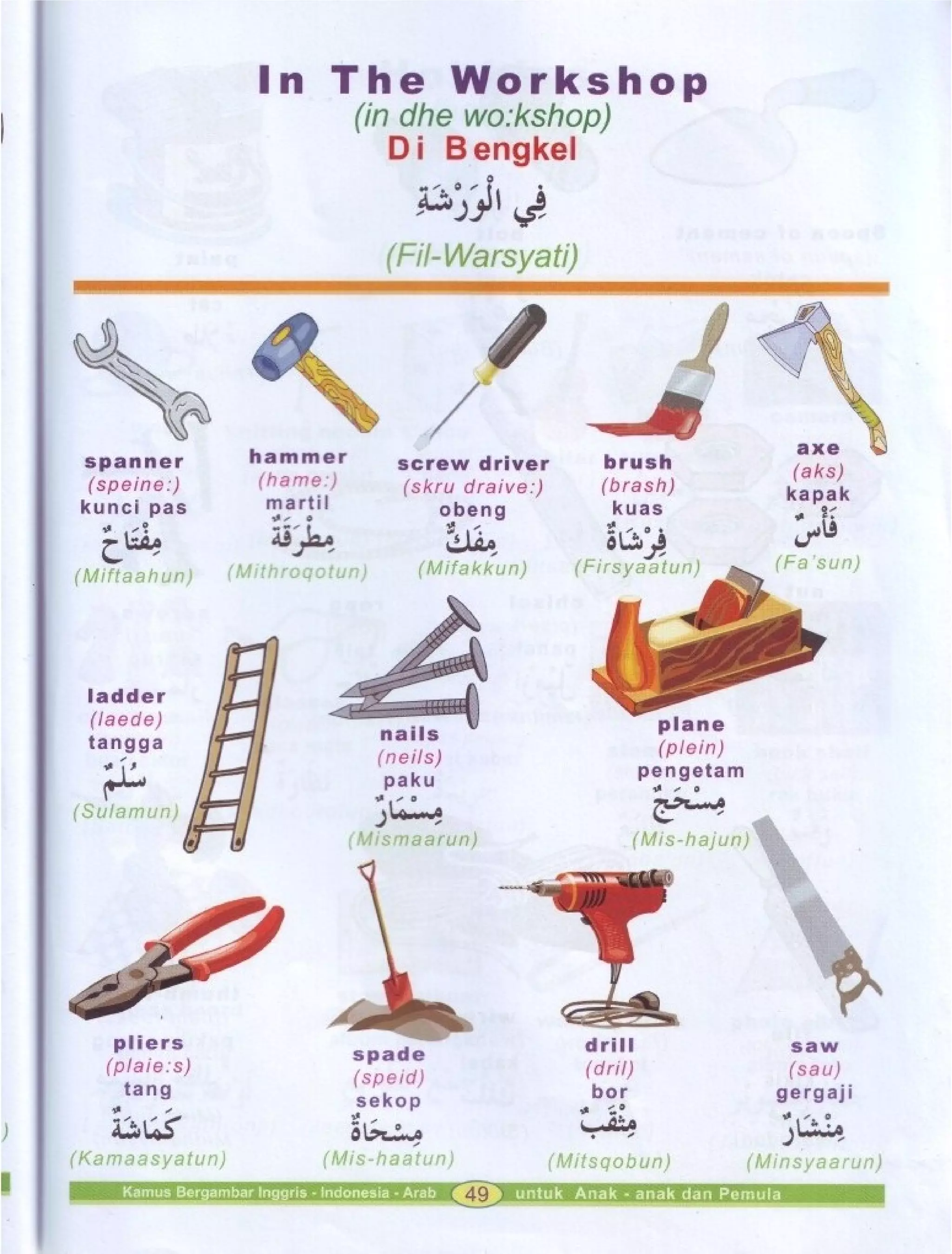 Kamus Bergambar Bahasa Indonesia Bahasa Inggris Bahasa Arab