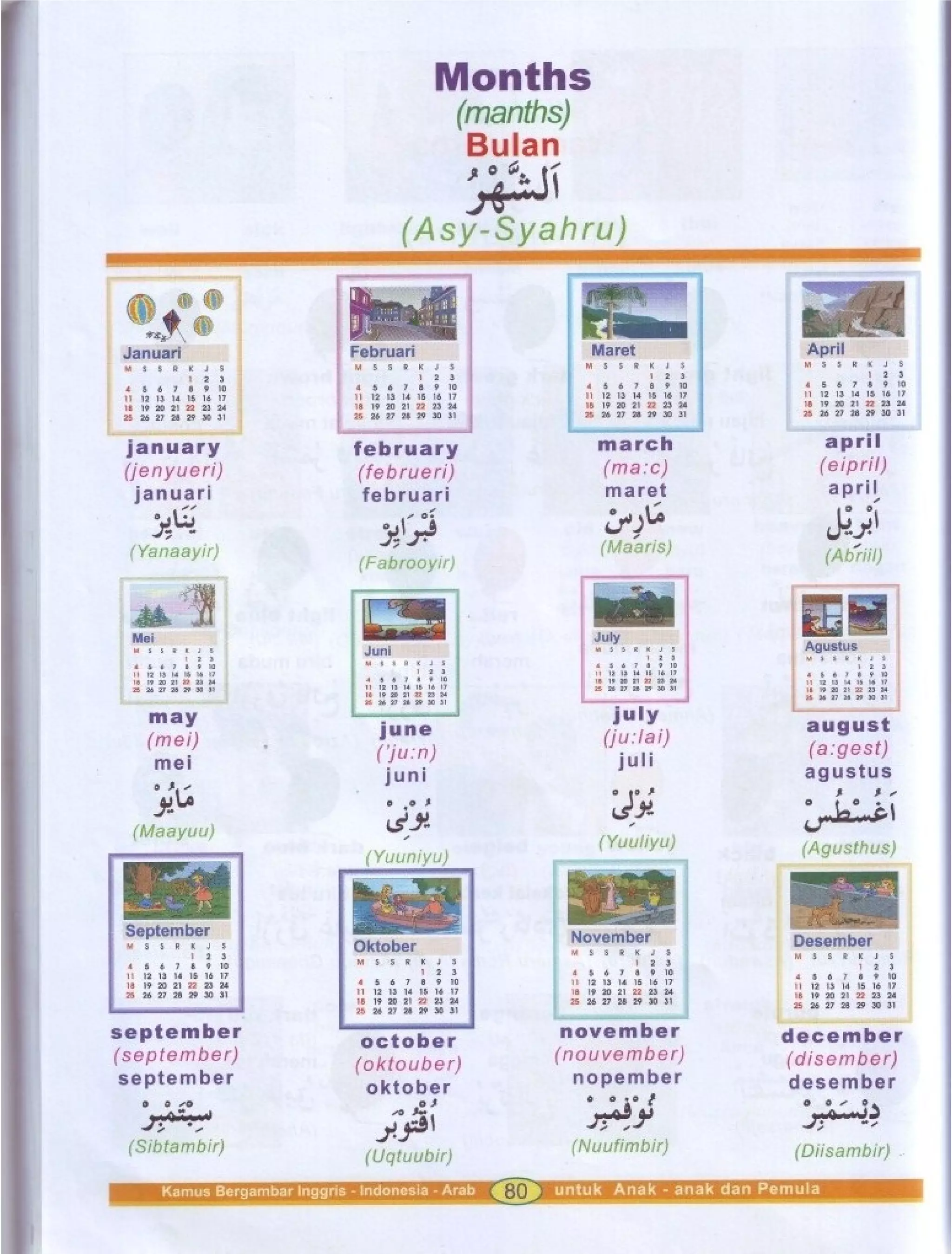 Kamus Bergambar Bahasa Indonesia Bahasa Inggris Bahasa Arab