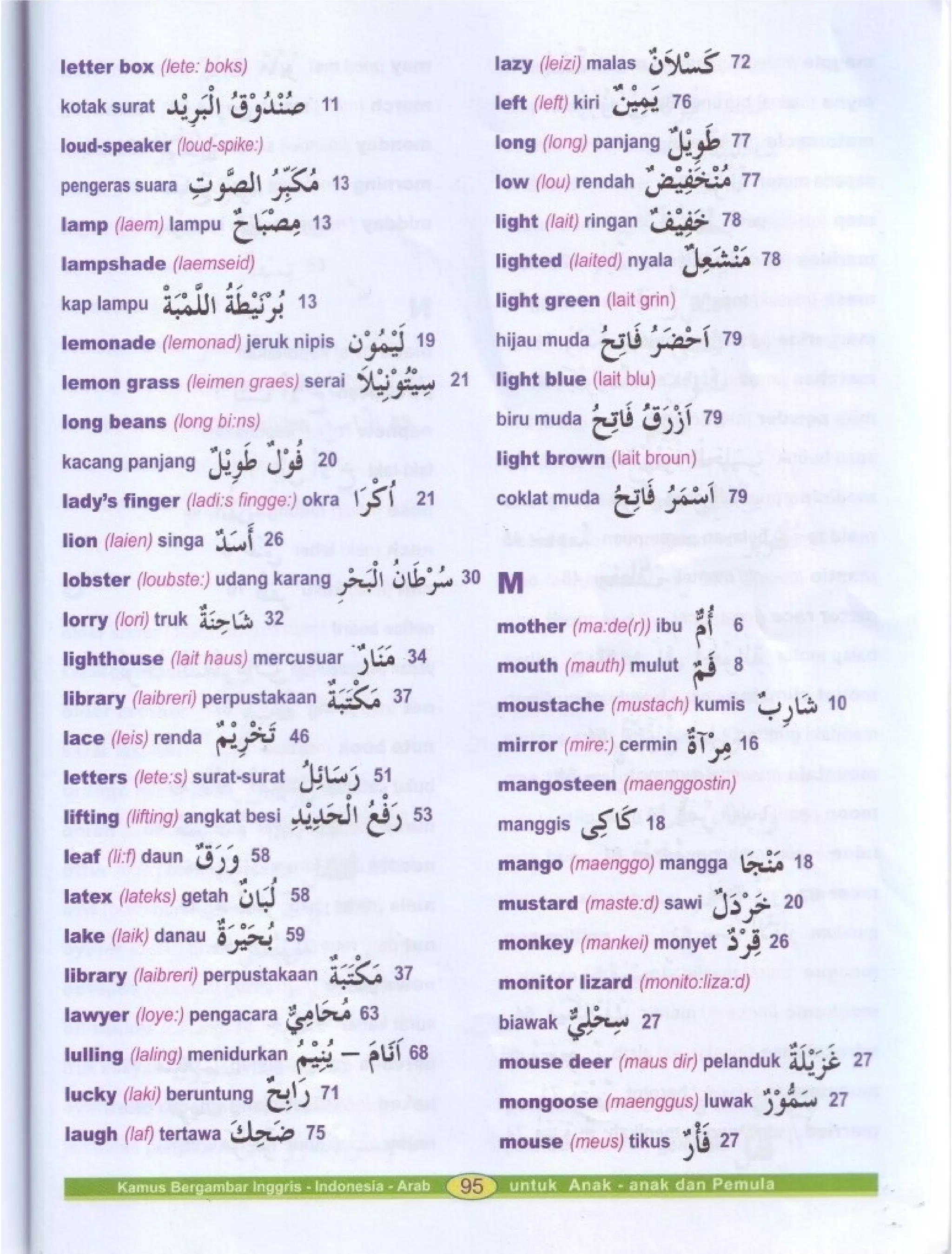 Kamus Bergambar Bahasa Indonesia Bahasa Inggris Bahasa Arab