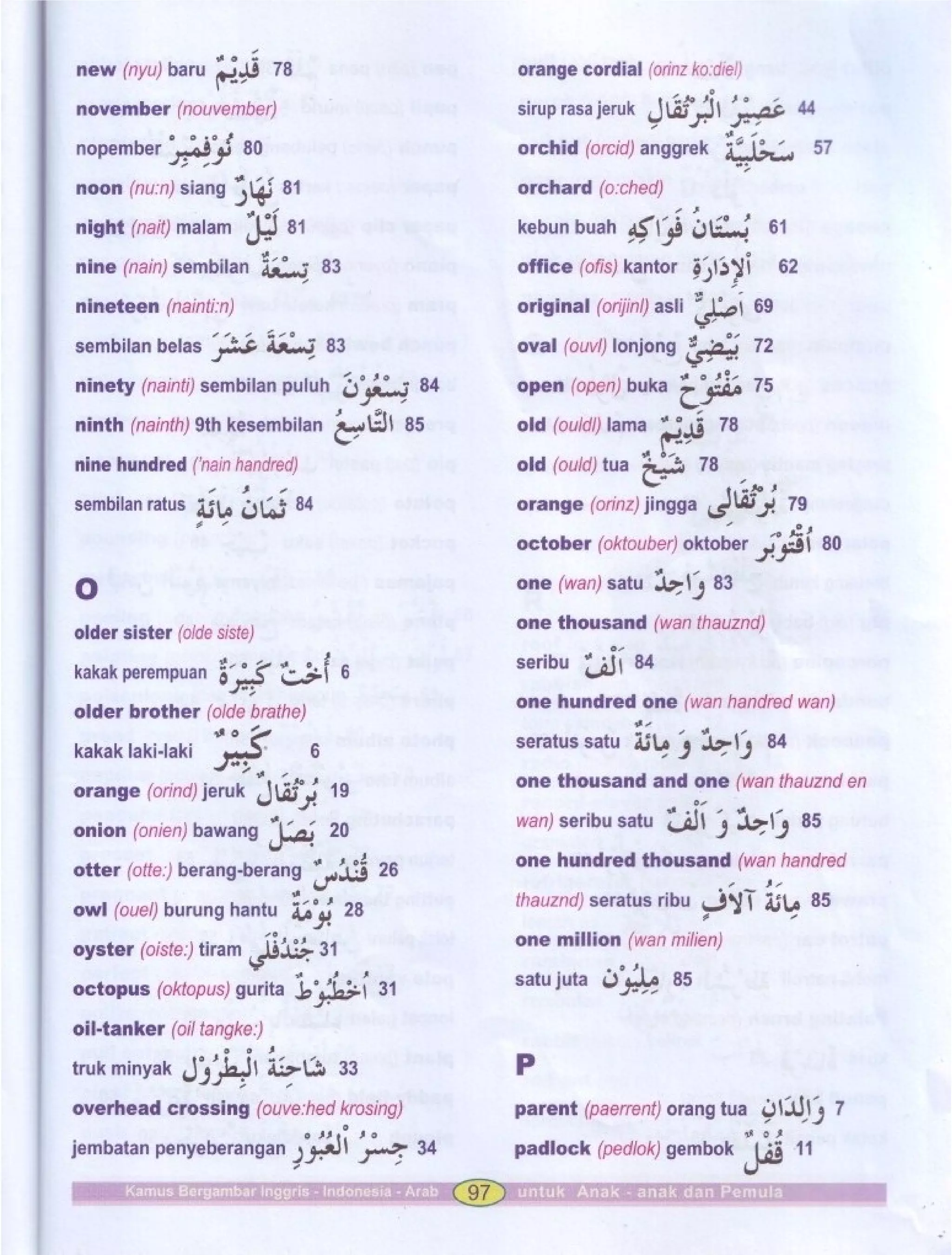 Kamus Bergambar Bahasa Indonesia Bahasa Inggris Bahasa Arab