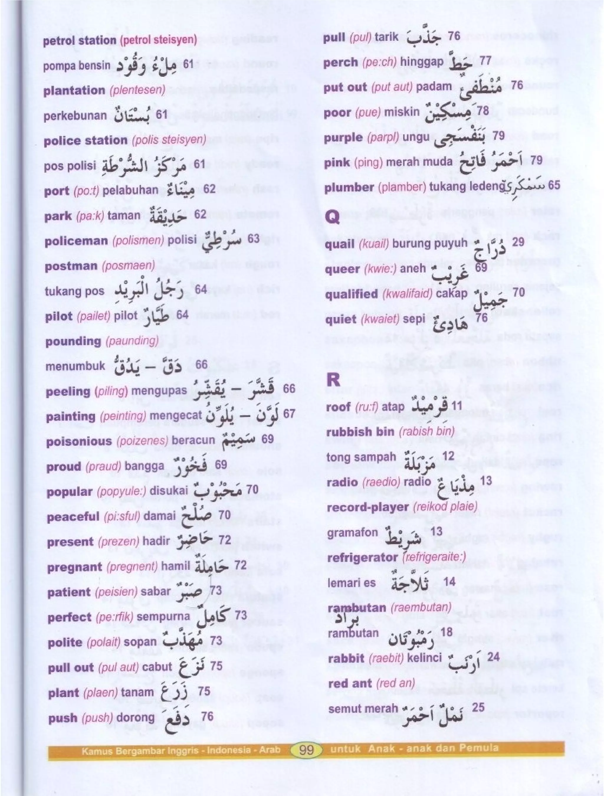 Kamus Bergambar Bahasa Indonesia Bahasa Inggris Bahasa Arab