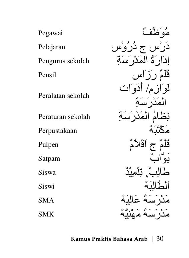 Kamus praktis bahasa  arab 