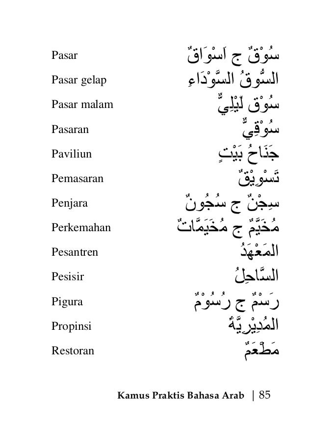 Kamus praktis bahasa  arab 