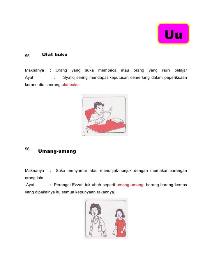 Bina Ayat Dengan Simpulan Bahasa Ulat Buku - 50 Peribahasa Maksud Dan