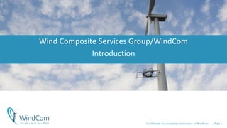 Page	1Confidential and proprietary information of WindCom
Wind	Composite	Services	Group/WindCom
Introduction	
 
