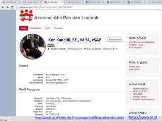 Ken Kanaidi, SE., M.Si., cSAP
http://apolo.or.id/index.php/2-uncategorised/18-profil-pendiri-apolo http://apolo.or.id
 