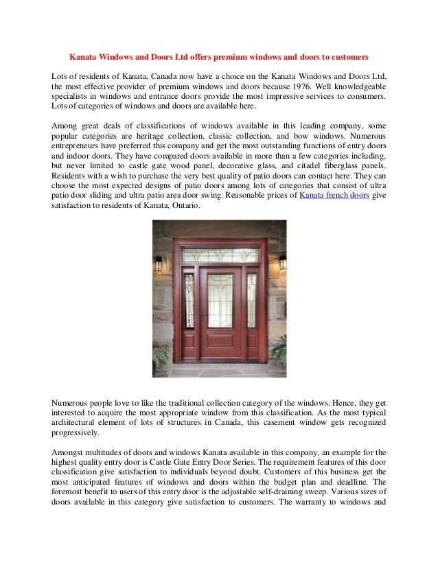Kanata windows and doors ltd offers premium windows and doors to customer2