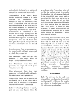 A Review of Stabilization of Soft Soils by using Nanomaterials | PDF