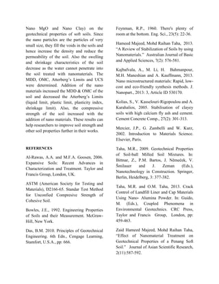 A Review of Stabilization of Soft Soils by using Nanomaterials | PDF
