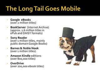 Portable eReading and LibrariesAmazon Kindle   (doesn’t exhibit at library conferences)