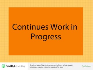 Work In Progress Project Management Kanban board: workflow simplified | PPT