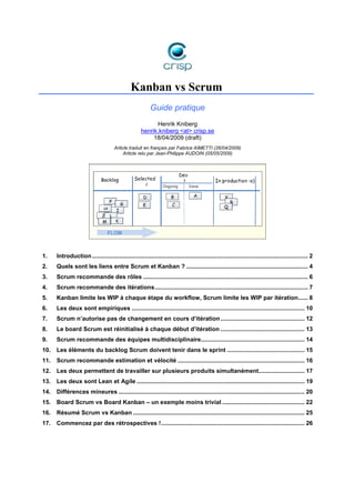 Kanban vs Scrum
Guide pratique
Henrik Kniberg
henrik.kniberg <at> crisp.se
18/04/2009 (draft)
Article traduit en français ...