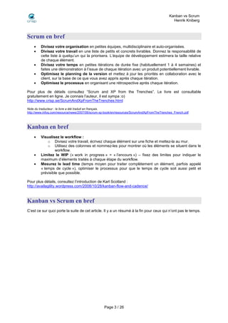 Kanban vs Scrum
Henrik Kniberg
Page 3 / 26
Scrum en bref
• Divisez votre organisation en petites équipes, multidisciplinai...