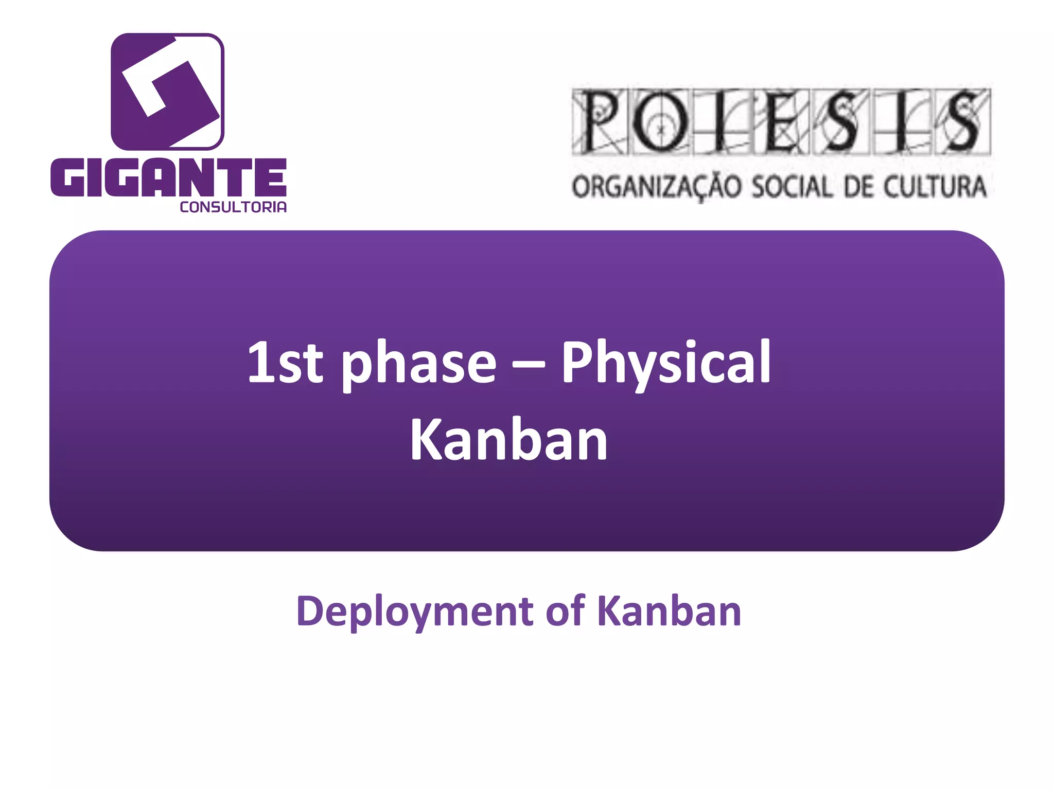 1st phase – Physical
Kanban
Deployment of Kanban

 