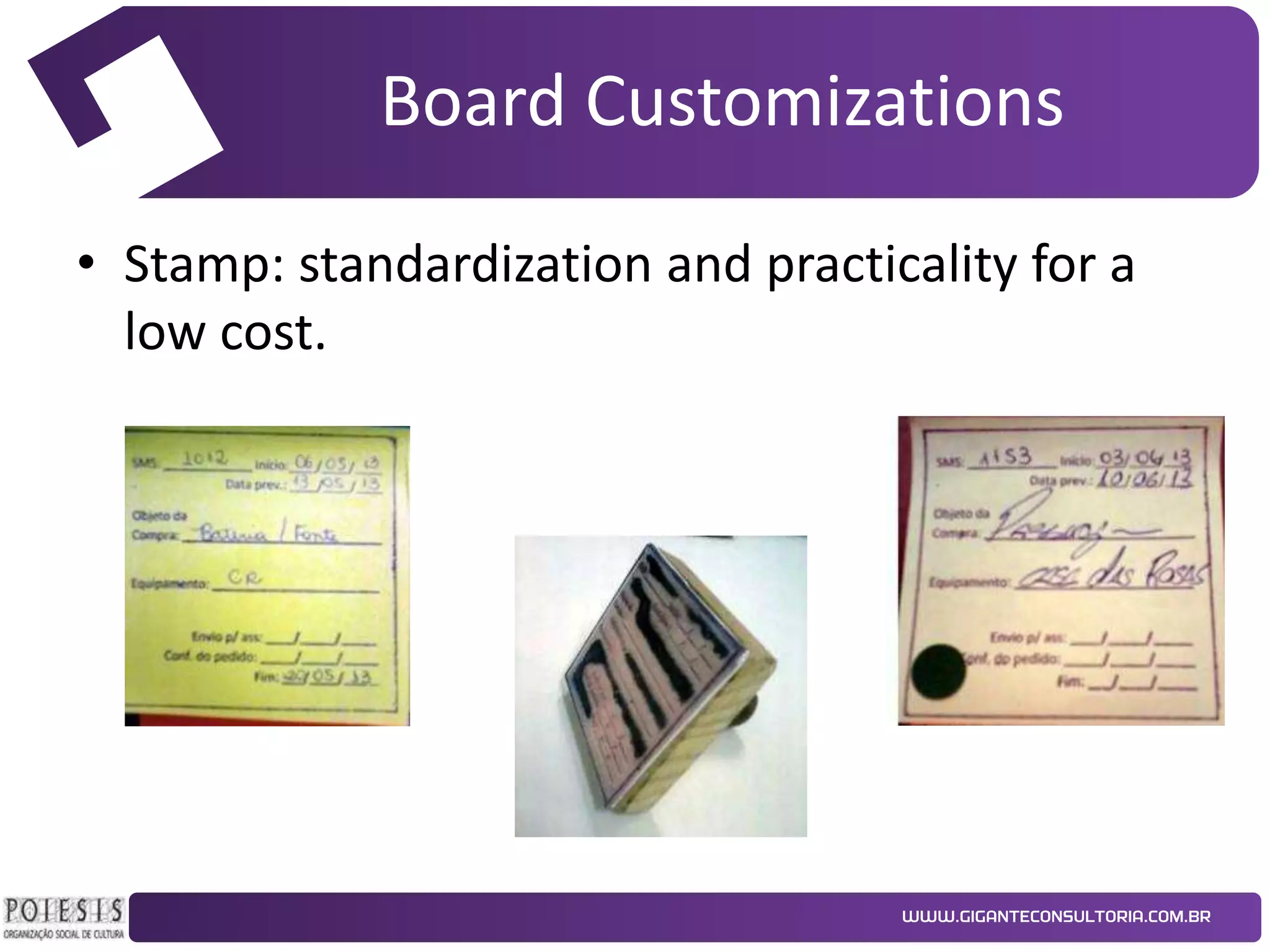 Board Customizations
• Stamp: standardization and practicality for a
low cost.

 