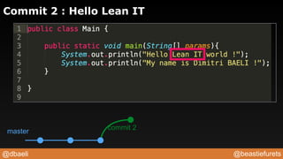 @beastiefurets@dbaeli
master
Commit 2 : Hello Lean IT
commit 2
 