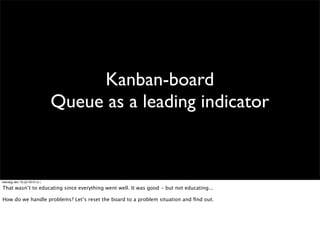 Kanban-board
                               Queue as a leading indicator


måndag den 19 juli 2010 (v.)

That wasn’t to ed...