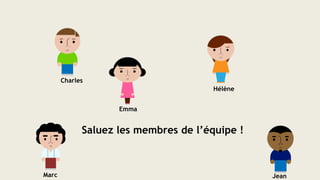 Saluez les membres de l’équipe !
Charles
Hélène
Marc Jean
Emma
 