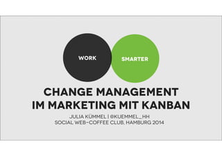 WORK

SMARTER

Change management
im Marketing mit KAnban
Julia Kümmel | @kuemmel_hh
Social WeB-Coffee Club, Hamburg 2014

 