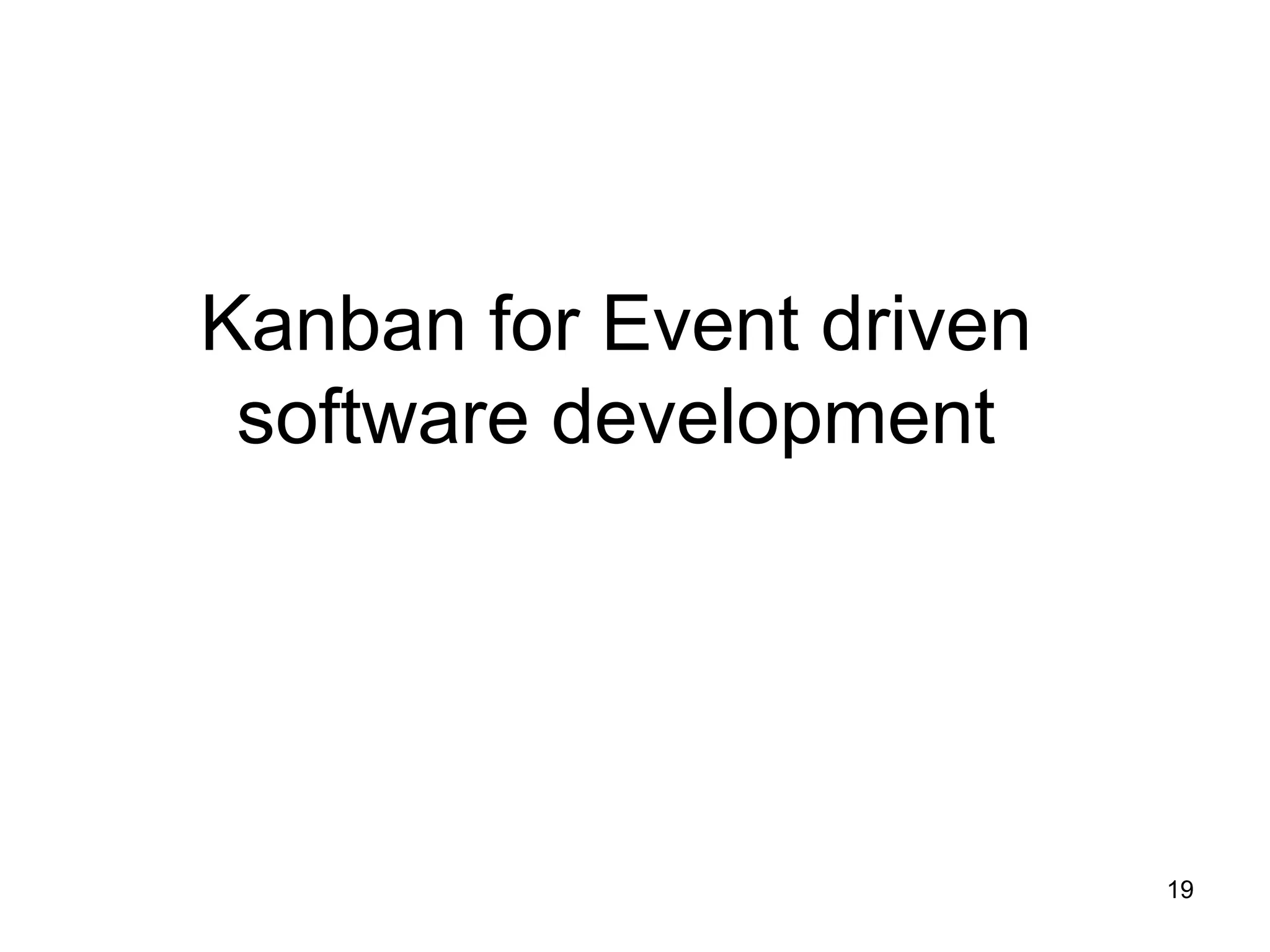 Kanban for Event driven
software development
19
 