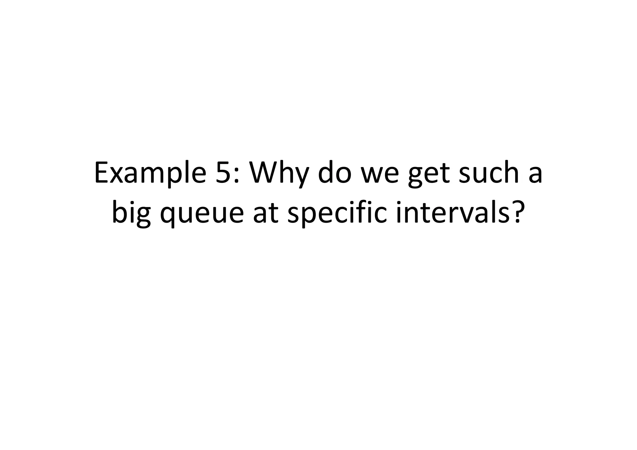 Example 5: Why do we get such a
 big queue at specific intervals?
 