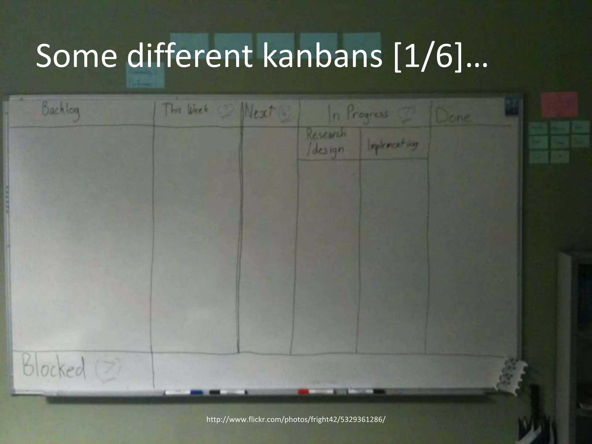 Some different kanbans [1/6]…http://www.flickr.com/photos/fright42/5329361286/