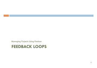 Managing Projects Using Kanban
FEEDBACK LOOPS
55	
 