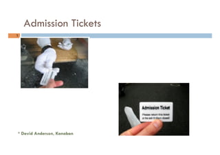 Admission Tickets
5	
* David Anderson, Kanaban
 